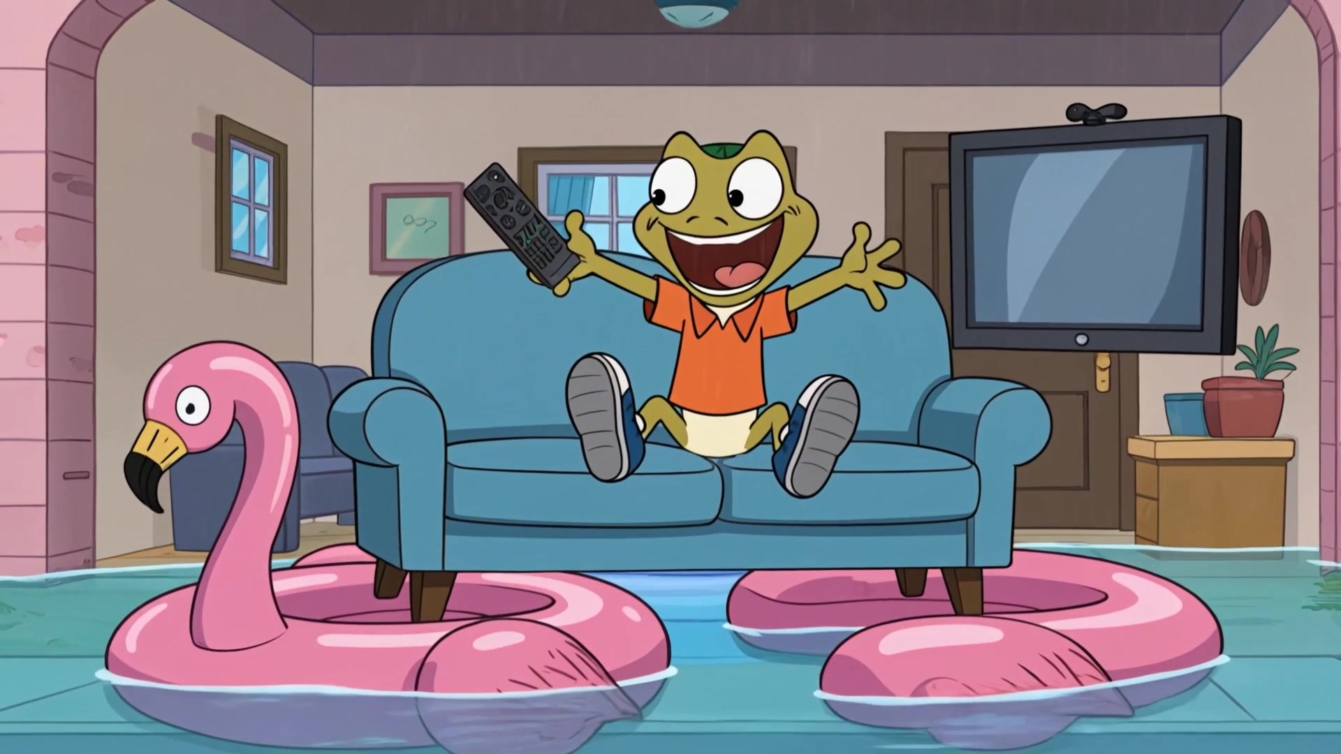 Frame from the Luna Insurance animated commercial concept